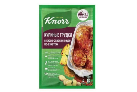 Приправа KNORR 28гр Куриные грудки в кисло-сладком соусе по-азиатски 1/24шт