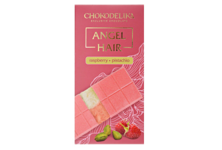 Шоколад CHOKODELIKA ANGEL 150гр белый малина/фисташка Hair 1/16шт