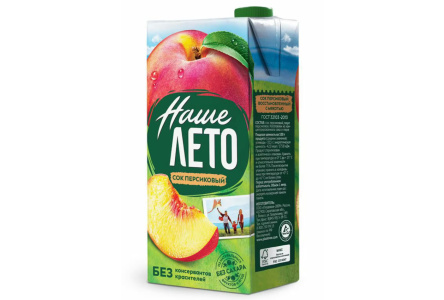 Сок НАШЕ ЛЕТО 1л Персик т/п 1/12шт