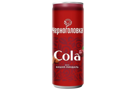 Напиток газ ЧЕРНОГОЛОВКА 0,33л Кола Миндаль/вишня ж/б 1/12шт