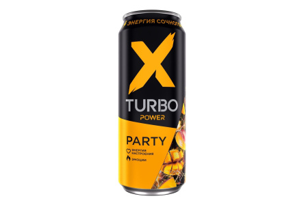 Напиток энерг X TURBO Party 0,45л Манго ж/б 1/12шт