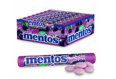 Драже MENTOS 37,5гр  Виноград 1/24шт