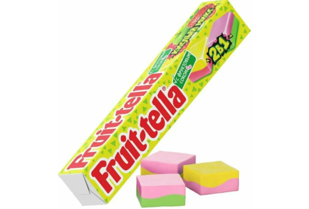 Жевательная конфета FRUITTELLA 41гр 2в1 Кислый микс 1/21шт