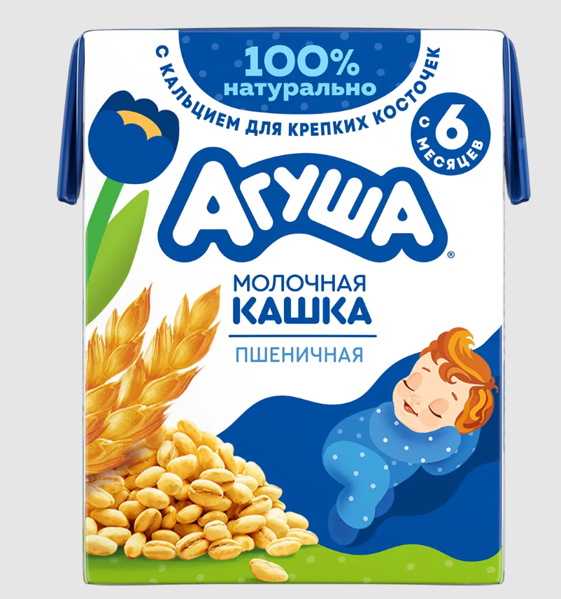 ДП Каша АГУША Засыпай-ка 190гр 1,8% Молочно-пшеничная с 6мес т/п 1/10шт