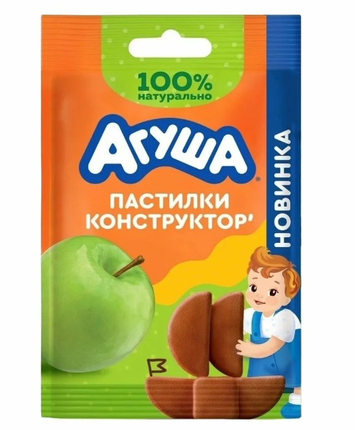 Пастилки фруктовые АГУША 12гр Яблоко с 12мес 1/10шт