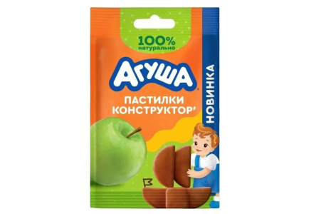 Пастилки фруктовые АГУША 12гр Яблоко с 12мес 1/10шт