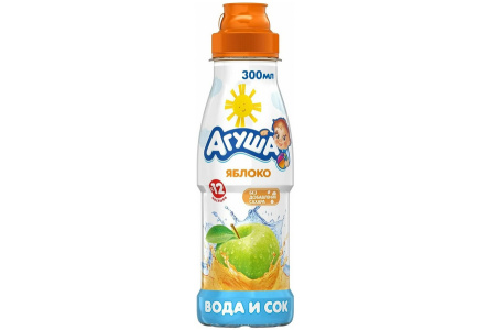ДП Питьевая вода АГУША 300мл с соком яблока 1/6шт