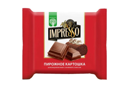 Шоколад молочный СПАРТАК 75гр Impresso пирожное картошка 1/13шт