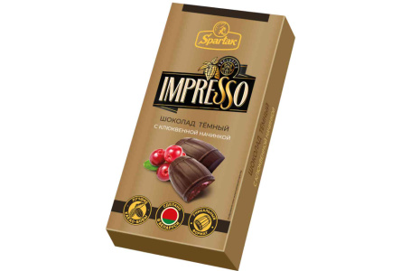 Шоколад темный СПАРТАК 70,5гр Impresso с клюквой 1/24шт