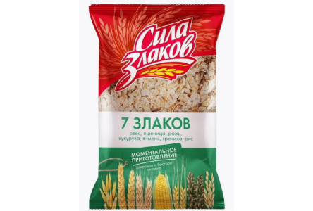 Хлопья СИЛА ЗЛАКОВ 400гр 7 злаков не требующие варки м/у 1/12шт