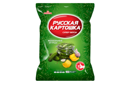 Чипсы РУССКАЯ КАРТОШКА 105гр Малосольные огурцы 1/10шт
