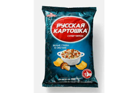 Чипсы РУССКАЯ КАРТОШКА 105гр Белые грибы/сметана 1/10шт
