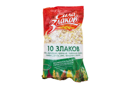 Хлопья СИЛА ЗЛАКОВ 400гр 10 злаков не требующие варки м/у 1/12шт