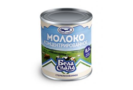 Молоко концентрированное БЕЛА СЛАДА 300гр 8,5% ж/б 1/15шт БЗМЖ