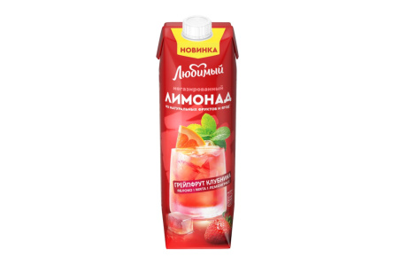 Лимонад ЛЮБИМЫЙ 0,97л Грейпфрут/клубника 1/12шт