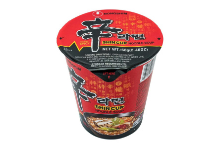 Лапша NONGSHIM 68гр Shin Ramyun Shin Cup острая со вкусом говядины и грибов шиитаке 1/12шт