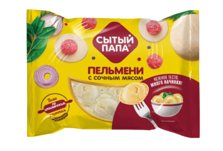 Пельмени СЫТЫЙ ПАПА 400гр с Сочным мясом 1/10шт