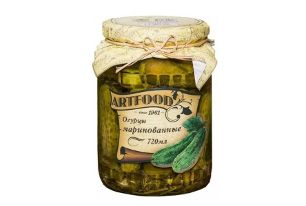 Огурцы ARTFOOD 700гр маринованные ст/б 1/8шт