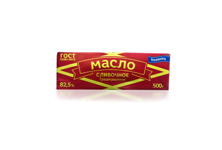 Масло сливочное Традиционное 82,5% 500гр Красная пачка 1/12шт