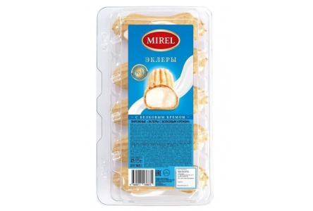 Пирожное MIREL Эклеры 160гр с белковым кремом 1/10шт