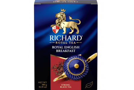 Чай черный RICHARD ROYAL ENGLISH BREAKFAST180гр Листовой байховый 1/12шт