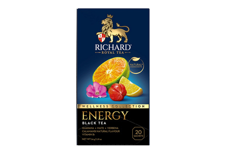 Чай черный в пакетиках RICHARD 20*1,7гр Energy байховый 1/12шт