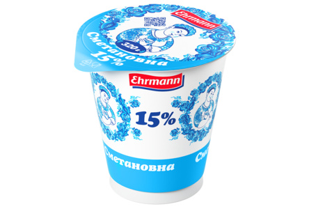 Продукт сметанный СМЕТАНОВНА 320гр 15% 1/12шт