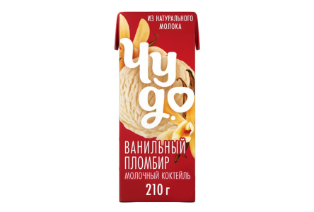 Коктейль молочный ЧУДО 200мл 2% Ванильный пломбир т/п 1/27шт Продукт без заменителя молочного жира