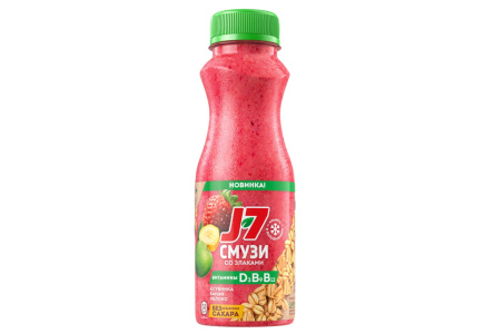Продукт питьевой J7 300мл Смузи Яблоко/Банан/Черноплодная рябина/Клубника пэт 1/6шт