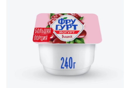 Йогурт ФРУГУРТ 240гр 2% Вишня 1/12шт Продукт без заменителя молочного жира
