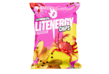 Чипсы LIT ENERGY 120гр Сахалинский краб 1/10шт