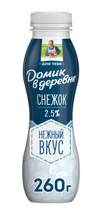 Напиток кисломолочный Снежок ДОМИК В ДЕРЕВНЕ 270гр 2,5% 1/6шт Продукт без заменителя молочного жира