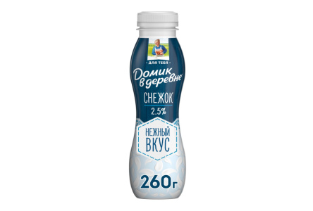 Напиток кисломолочный Снежок ДОМИК В ДЕРЕВНЕ 270гр 2,5% 1/6шт Продукт без заменителя молочного жира