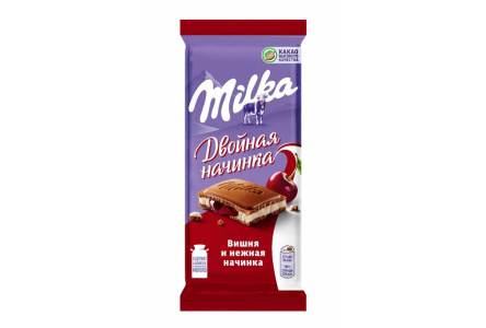 Шоколад молочный MILKA 80гр Вишня 1/20шт
