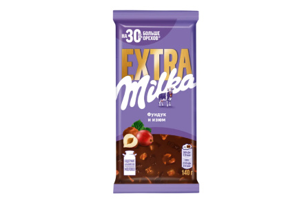 Шоколад молочный MILKA 140гр Фундук/изюм 1/15шт