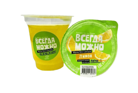 Желе ВСЕГДА МОЖНО 140гр Лимон 1/6шт
