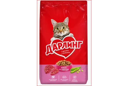 Корм д/взр кошек ДАРЛИНГ 760гр Мясо/овощи 1/8шт