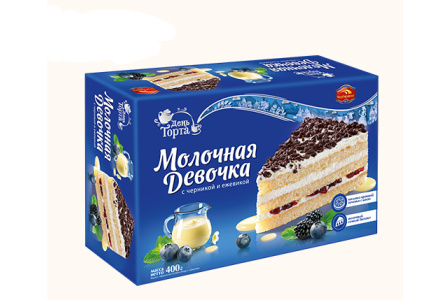 Торт ЧЕРЕМУШКИ МОЛОЧНАЯ ДЕВОЧКА 400гр Черника/ежевика 1/6шт