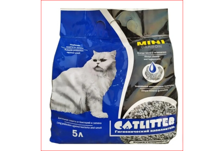 Наполнитель CATLITTER 5л carbon MINI комкующийся 1/1шт
