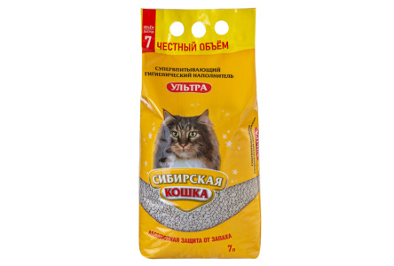 Наполнитель СИБИРСКАЯ КОШКА Ультра 7л комкующийся 1/2шт