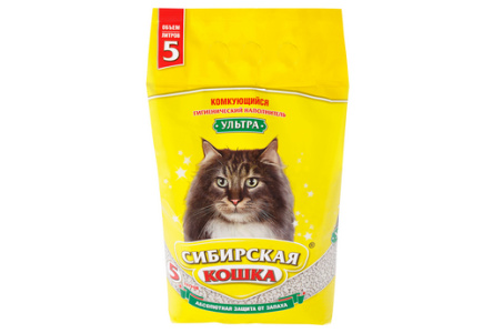 Наполнитель СИБИРСКАЯ КОШКА 5л Ультра комкующийся 1/4шт