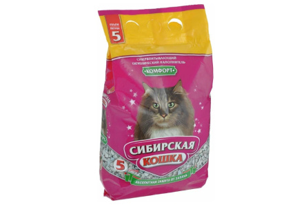 Наполнитель СИБИРСКАЯ КОШКА Комфорт 5л впитывающий 1/4шт