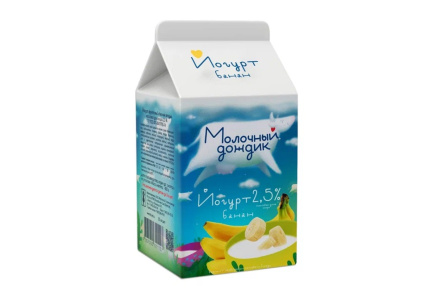 Йогурт питьевой МОЛОЧНЫЙ ДОЖДИК 450гр 2,5% Банан т/п 1/5шт БЗМЖ