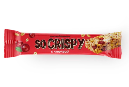 Батончик НЕВСКИЙ КОНДИТЕР 40гр So Crispy без сахара с клюквой 1/24шт
