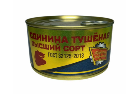 Свинина тушеная ТРУДОВАЯ ПЯТИЛЕТКА 325гр в/с ж/б 1/36шт