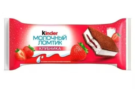 Бисквитное пирожное КИНДЕР Молочный ломтик 28гр Клубника 1/20шт