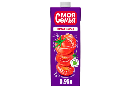 Сок/Нектар МОЯ СЕМЬЯ 0,95л Томат-заряд 1/8шт