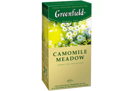 Чай травяной в пакетиках GREENFIELD 25*1,5гр Camomile Meadow байховый 1/10шт
