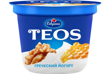 Йогурт TEOS 250гр 2% Грецкий орех/Мед 1/6шт