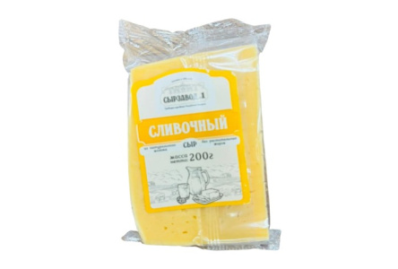 Сыр СЫРЗАВОД №1 200гр 50% Сливочный флоу-пак 1/14шт БЗМЖ